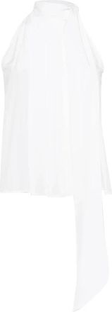 Max Mara Tops, Dames, Wit, XS, Mouwloos Top met Rechte Zoom