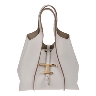 Tod's T Timeless Mini Shopping Bag - Dames - Shoppers - Wit - ONE Size - Leer - Tassen