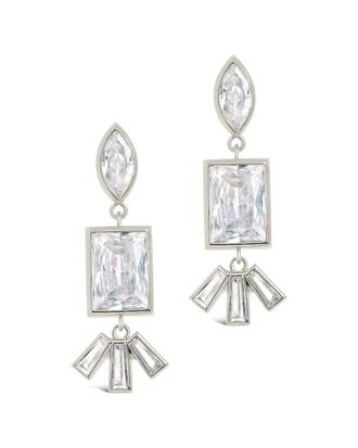 Sterling Forever Cz Bella Drop Earrings