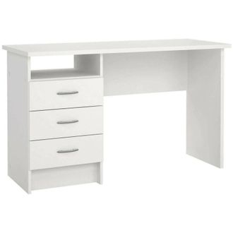 Dmora Scrivania Andre, Scrittoio multiuso, Tavolo per ufficio porta PC, Piano di lavoro, 120x48 h72 cm, Bianco