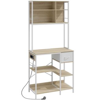 HOMCOM Estanter&iacute;a de cocina 80x40x181 cm roble