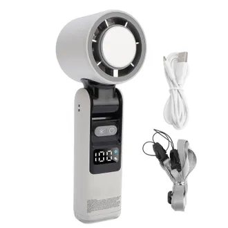 OEM Ventilador Port&aacute;til De Turbina Para Refrigeraci&oacute;n Por Hielo Con Pantalla Led Y Digital - 5 Velocidades - 4000 Mah