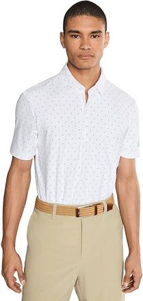 adidas Golf Ultimate365+ Mirco Print Polo Shirt Mens Clothing White/Lucid Ray Blue : 2XL, Elastane/Synthetic