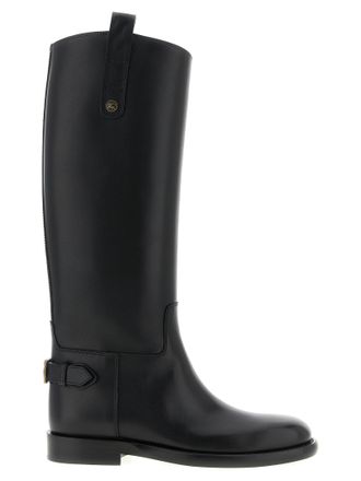 Burberry Black Calfskin Over The Womens Knee
