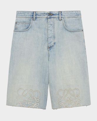Loewe Men & apos;s Anagram Denim Shorts