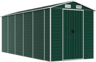 vidaXL Cobertizo De Jard&iacute;n Acero Galvanizado Verde 191x470x198 Cm Vidaxl