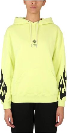 Givenchy Sacred Heart Hoodie met Trekkoord - Dames - Hoodies - Geel - XS - Katoen - Hoodies & sweatvesten