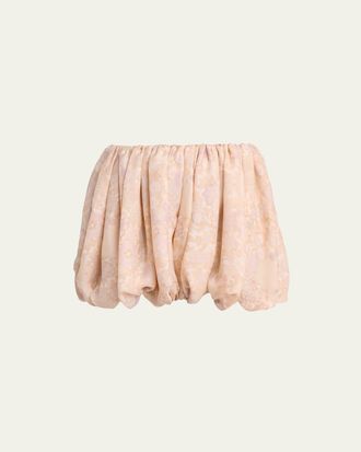 Chlo&eacute; Painted Flowers Silk Shorts