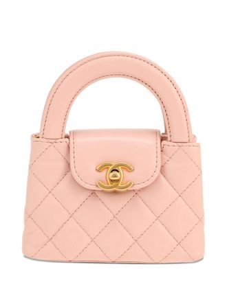 Chanel quilted leather micro shopping tote bag - women - Calf Leather - One Size - Pink