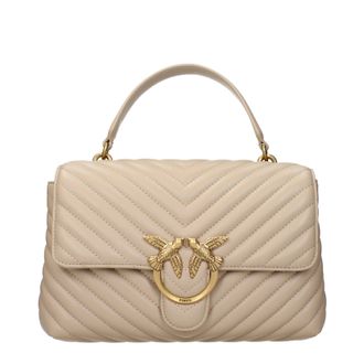 Pinko Pinko Handtassen Lady Love Women Leer Beige