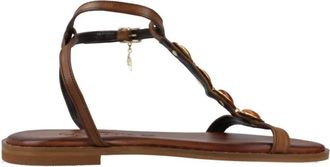 Caryatis Greek Sandals Schoenen, Dames, Bruin, 40 EU, Leer, Caryatis Flat Sandal