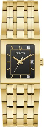 Bulova Womens Marc Anthony Quadra Black Dial Watch