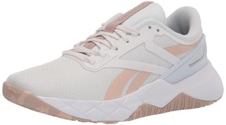 Reebok Womens Nanoflex Cross Trainer, White/Soft Ecru/Rose Gold, 5.5