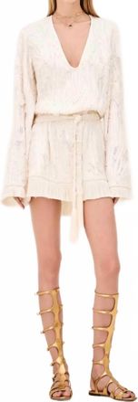 Alexis Jen Long Sleeve Mini Dress In Ivory