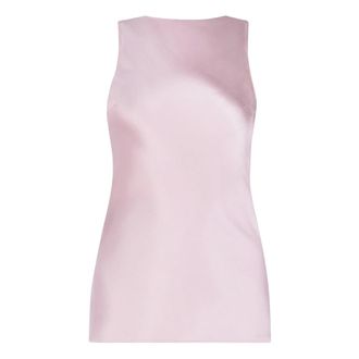 Nina Ricci Tops, Dames, Paars, L, Satijn, Halterneck Gedrapeerde Zijden Satijnen Top