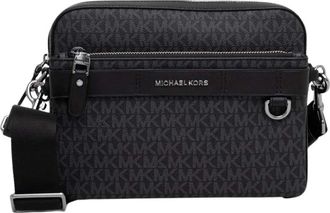 Michael Kors Hudson 2-in-1 Logo Crossbody - Heren - Schoudertassen - Zwart - ONE Size - Leer - Tassen