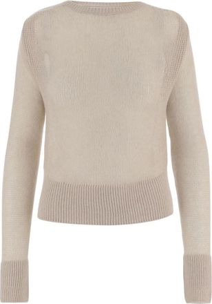 SA SU PHI Cashmere Crew Neck Sweater - Dames - Cashmere truien - Beige - M - Kasjmier - Truien & Vesten