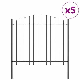 Berkfield Home Garden Fence with Hoop Top Grey 8, 5x1, 5 m Steel