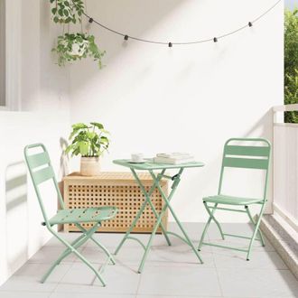 vidaXL Silla Plegable Para Jard&iacute;n 2 Pcs Verde 55 X 56.5 X 91cm Acero Vidaxl