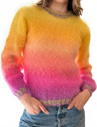 Rose Carmine O Tie & Dye Sweater In Multi