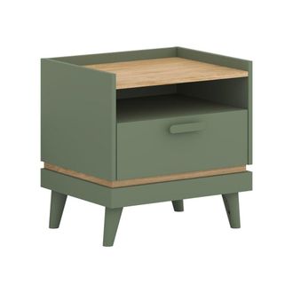 Petits Meubles Mesita de noche 1 caj&oacute;n 1 nicho materiales: paneles laminados verde