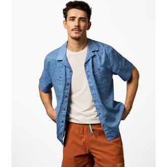 Cotopaxi Afuera Button Up Shirt - Print - Mens in Cenotes Azure at Nordstrom, Size X-Large S