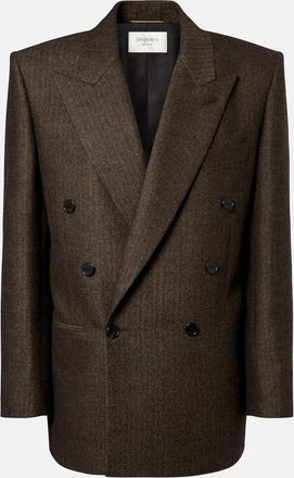 Saint Laurent Herringbone double-breasted wool blazer