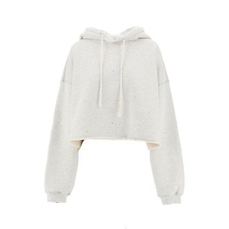 Golden Goose Strass-embellished cropped hoodie Woman XS