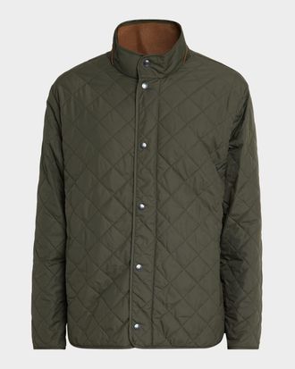 Peter Millar Men & apos;s Suffolk Quilted Stand-Collar Coat