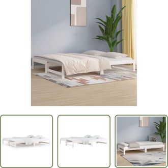 vidaXL Letto estraibile - Dormeuse Estraibile Bianca 2x(90x190) cm Legno Massello di Pino