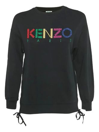 Kenzo Sweater met logodetail en rits - Zwart