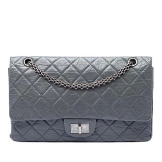 Chanel Pre-owned Leather chanel-bags - Dames - Pre-owned - Grijs - Maat: ONE Size Leer