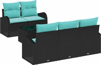 vidaXL Conjunto De Sof&aacute; De Jard&iacute;n 6 Uds. 5-n&uacute;mero De Plazas Vidaxl