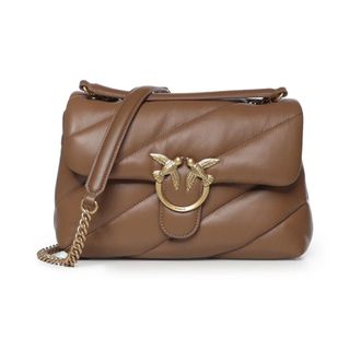 Pinko Pinko - Love Bag Puff - Dames - Tassen - Bruin - Maat: ONE Size Katoen