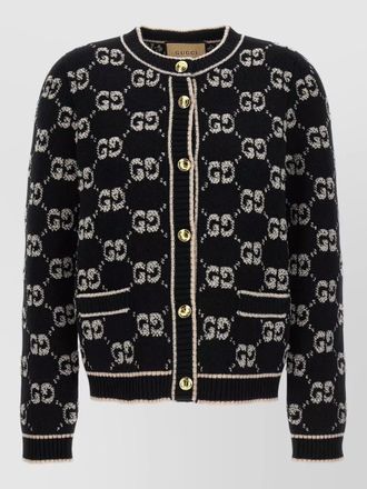 Gucci knit cardigan gg logo long sleeves