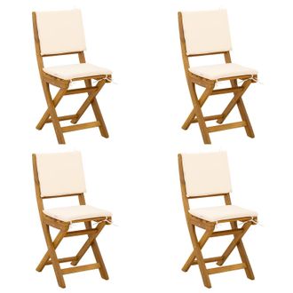 vidaXL Sillas Bistro De Exterior 4 Pcs Blanco Crema 38 X 46 X 85 Cm Vidaxl