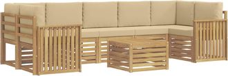 vidaXL Conjunto De Sof&aacute;s De Exterior 8 Uds. Y Beige Poli&eacute;ster Vidaxl
