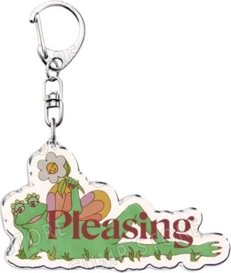 Generic Green Frog Pleasing Art Cartoon Harry One 1D Direction Styles Acrylic Plastic Metal Enamel Decorative Keyring Bag Charm Key Ring Chain Keychain Person