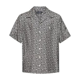 Dolce & Gabbana Short Sleeve Shirts, male, Multicolor, Size: 2XL Silk Shirt With Geometric Pattern