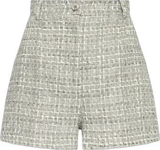 Dolce & Gabbana Tweed shorts met lurex draad - Dames - Bermuda - Grijs - XS - Tweed - Korte Broeken