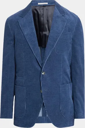 Brunello Cucinelli Men & apos;s Corduroy Two-Button Suit Jacket