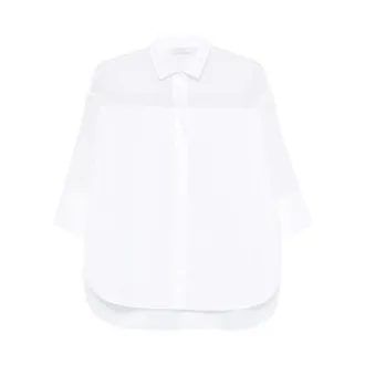 PESERICO Peserico, Shirts, female, White, Size: XS Camicia Manica a 3/4 con Bottoni Nascosti