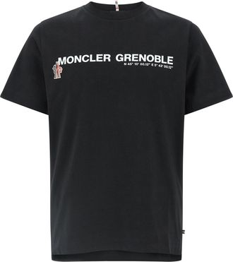 Moncler Cotton T Shirt Nero-Uomo