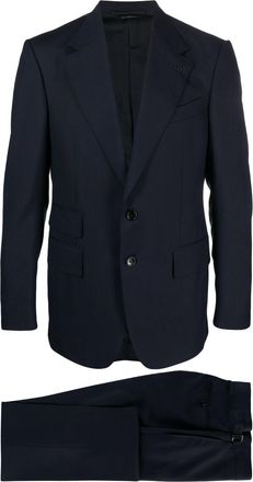 Tom Ford single-breasted wool suit - men - Wool/Silk/Cupro/Viscose/Modal/Cotton - 50 - Blue