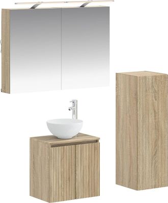 vidaXL Juego De Muebles De Ba&ntilde;o 4 Uds. Roble Sonoma Vidaxl