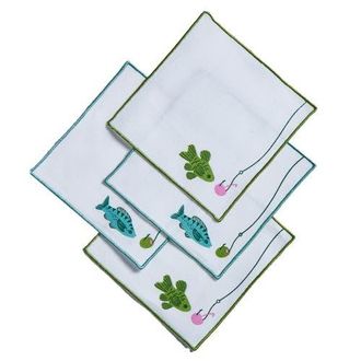 Tag Make A Splash Cocktail Napkin S/4 White Multi Cotton Summer at Nordstrom