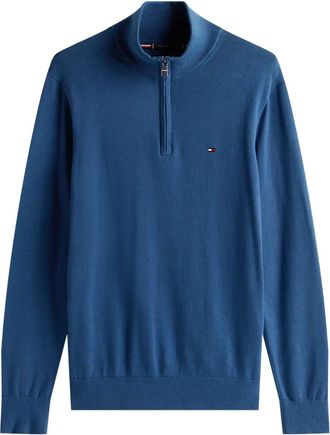 Tommy Hilfiger zip-up high-neck jumper - Blue