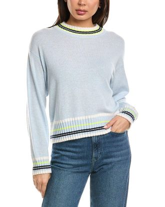Brodie Stitchy Trim Crewneck Cashmere Sweater