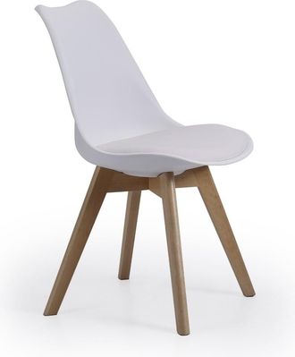 Home Heavenly Pack 4 sillas de polipiel y patas de haya color blanco