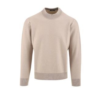 Drumohr Round-neck Knitwear, male, Beige, M, Crewneck Jumper